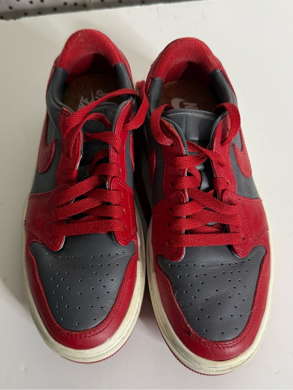 Nike Red and Gray Low-Top Sneakers
